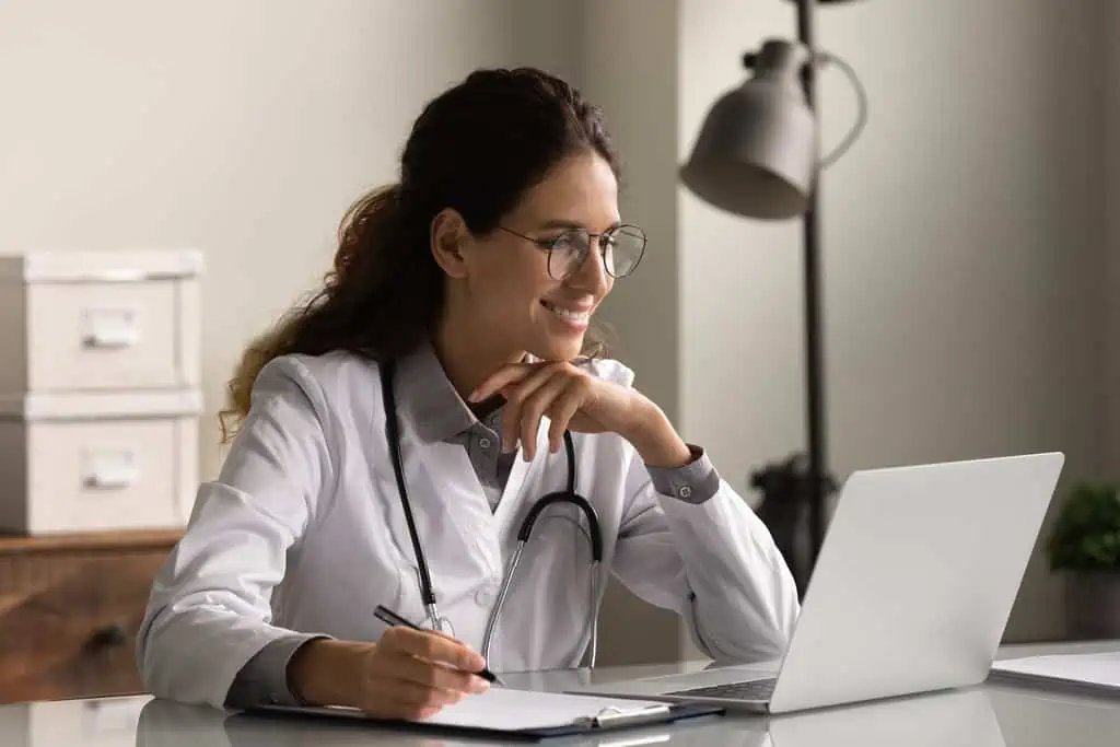 doctor checking out details on home loans for doctors_banner